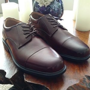La Milano Men's Brown Leather Comfort Dress Shoes